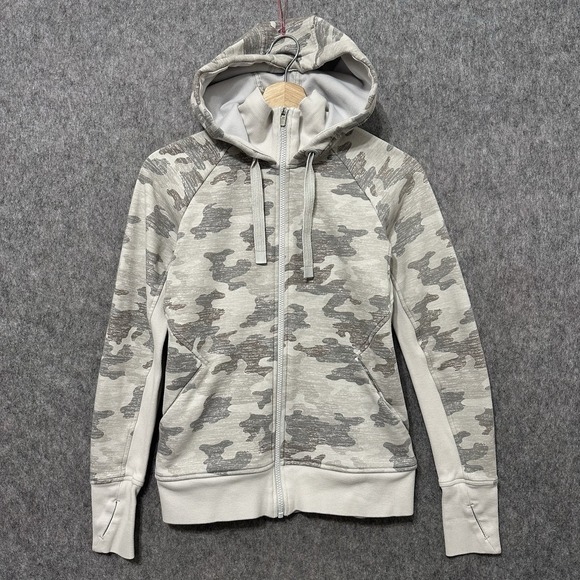 Athleta Tops - Athleta Triumph Hoodie Full Zip Camo Women's Sz XS Athletic Running Comfort